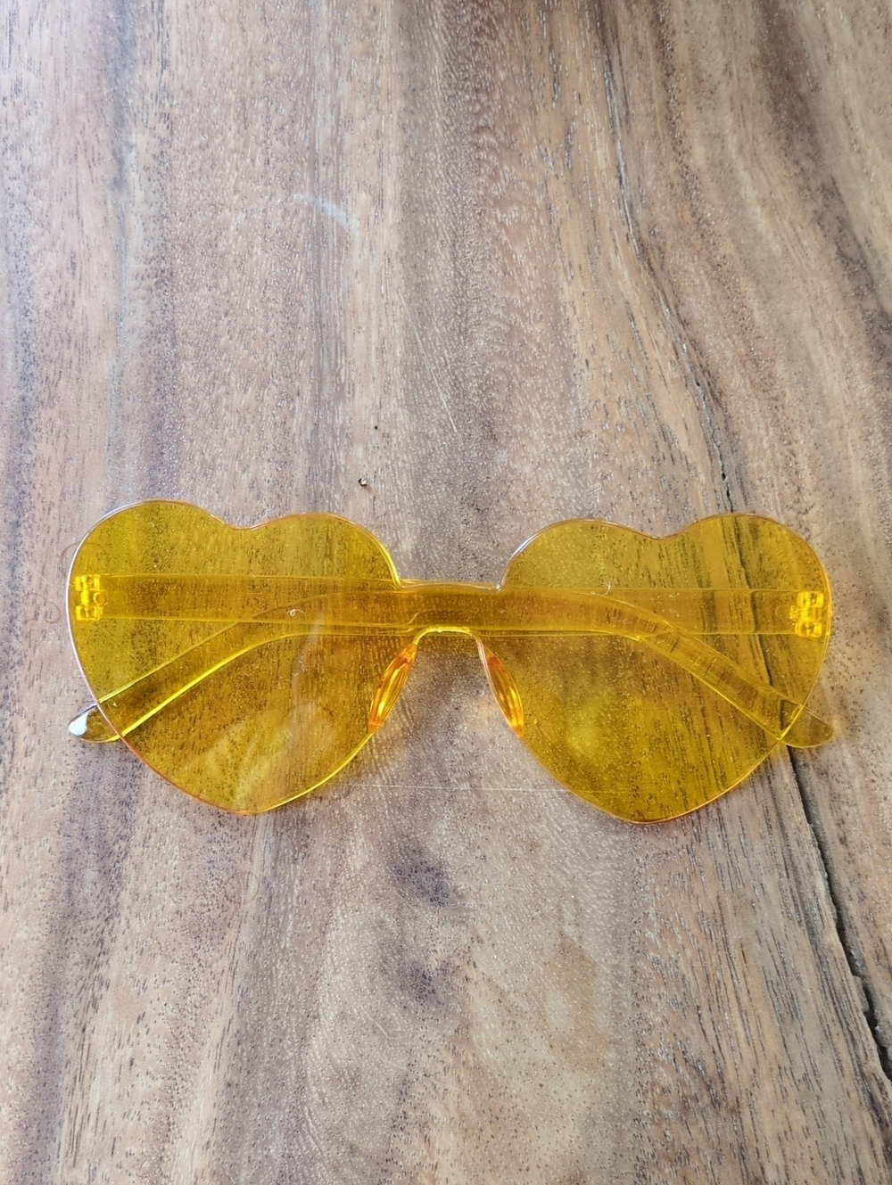 Yellow Heart-Shaped Transparent Sunglasses